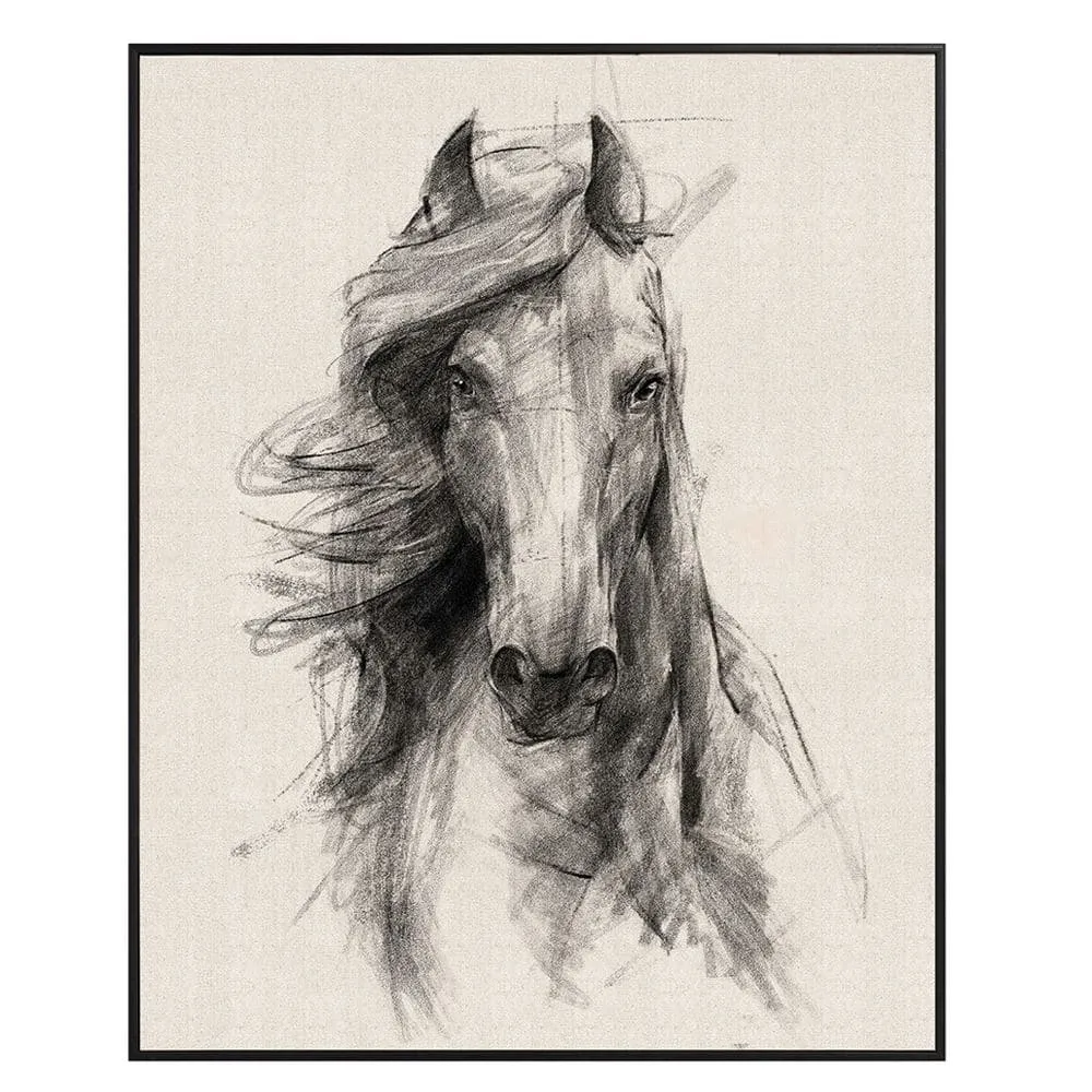 Fern Cottage Framed Horse Picture