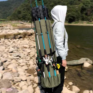 Fishing Rod Case Carry Bag Equipment Storage Holder