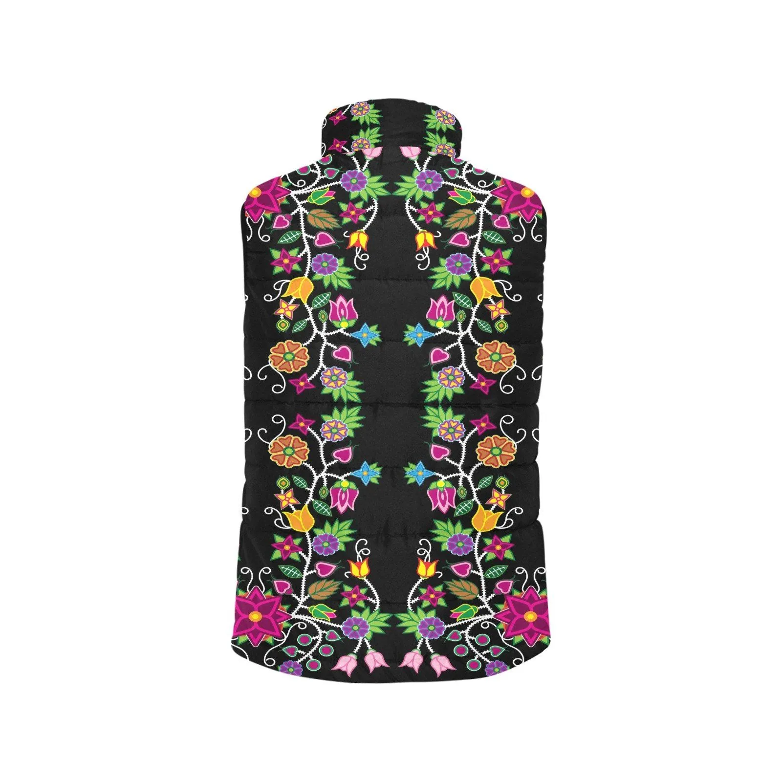 Floral Beadwork Men's Padded Vest Jacket