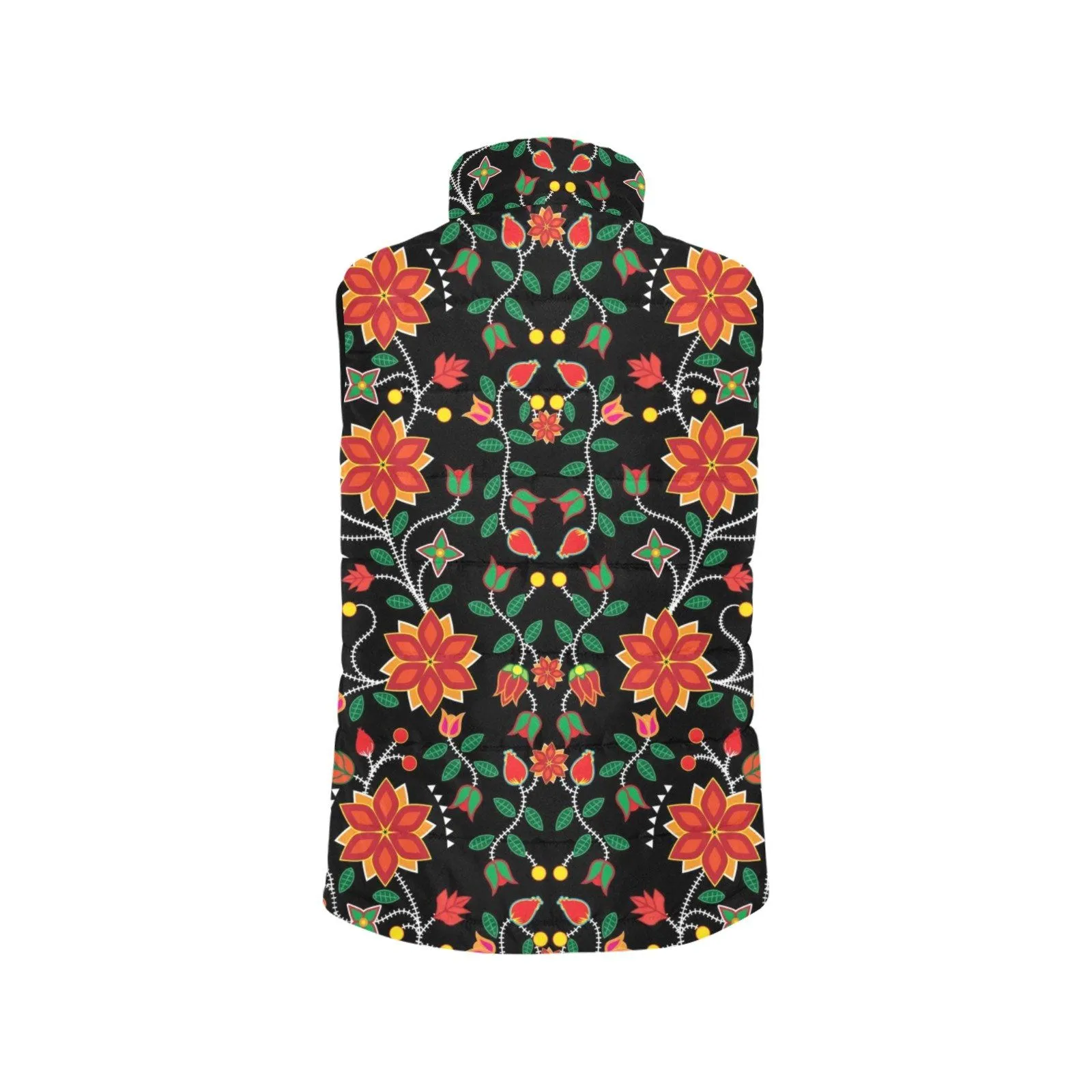 Floral Beadwork Six Bands Men's Padded Vest Jacket