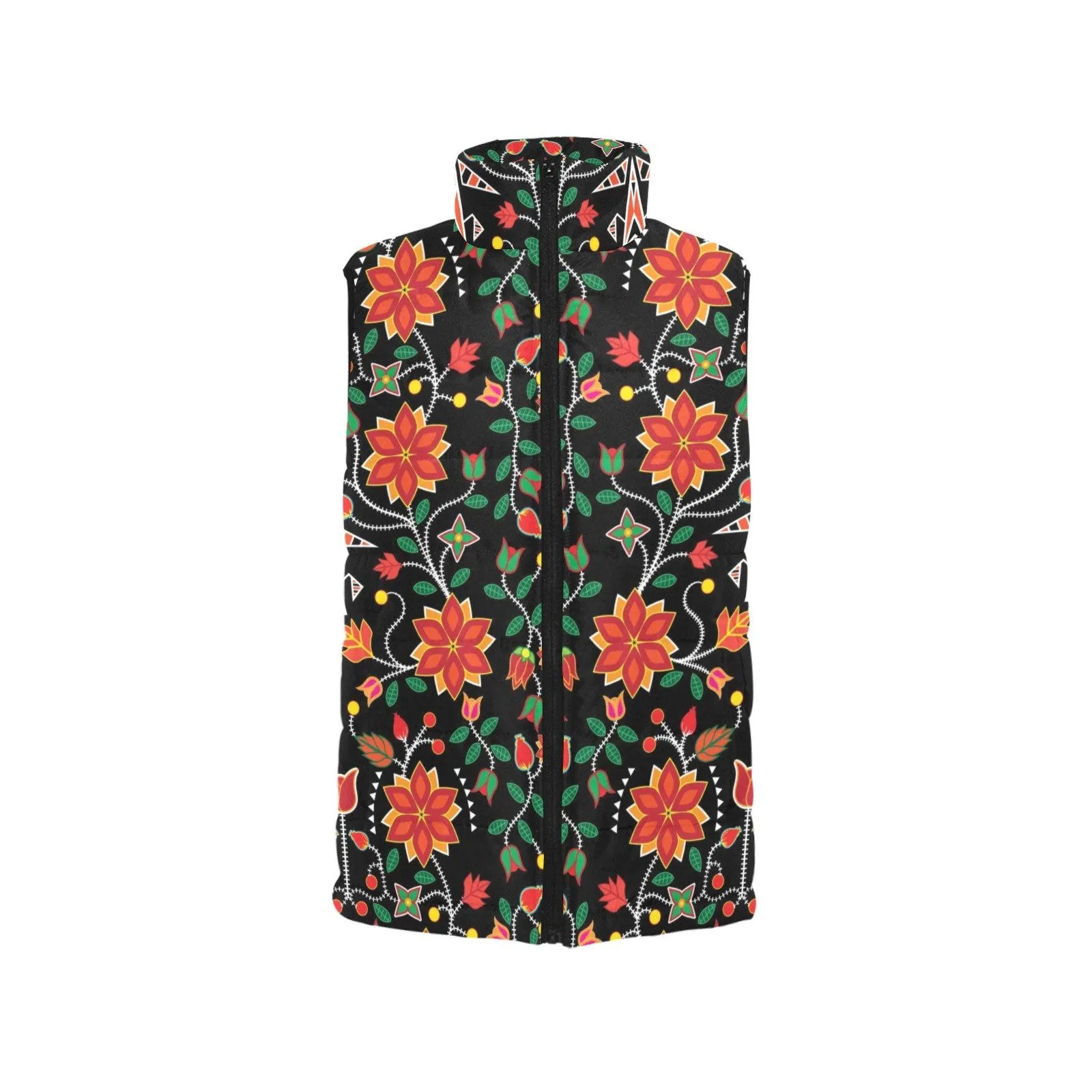 Floral Beadwork Six Bands Men's Padded Vest Jacket