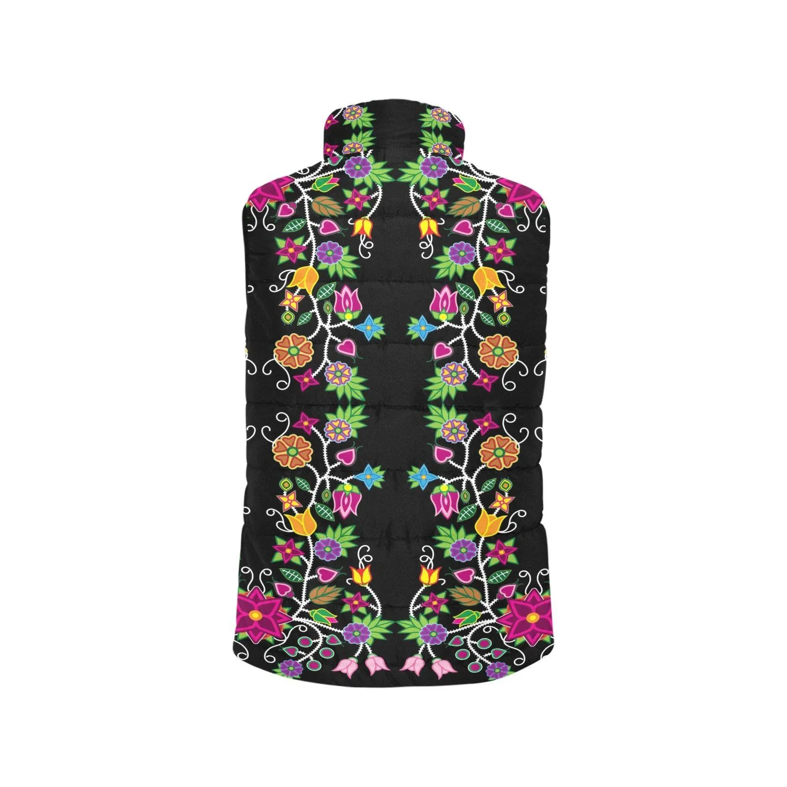 Floral Beadwork Women's Padded Vest Jacket
