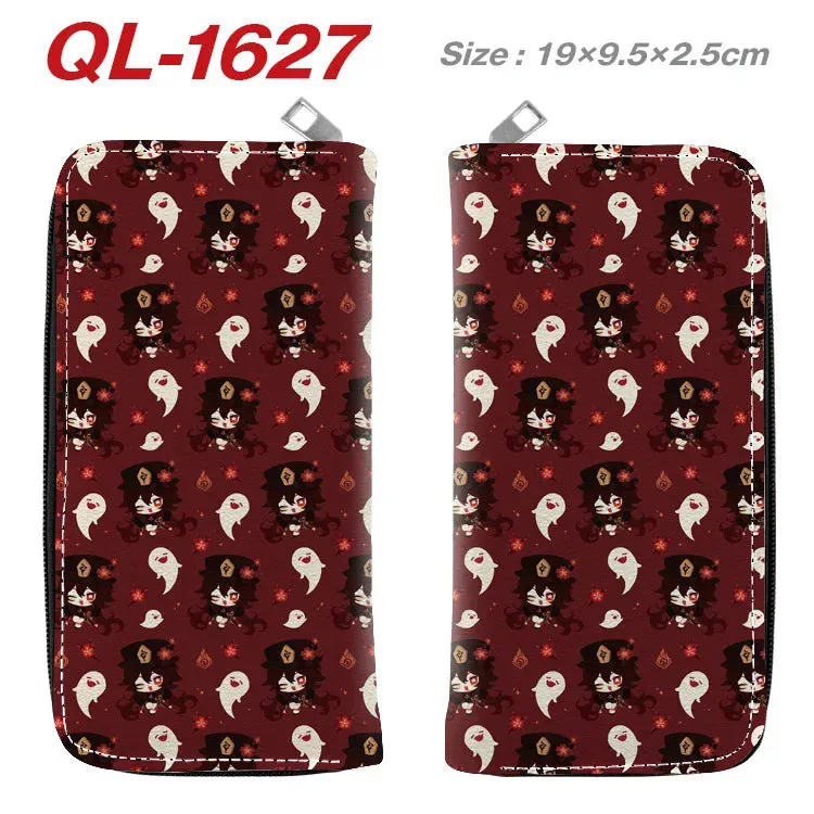 Genshin Impact Anime Cartoon Colourful  Zipper Wallet Portable Long Coin Purse with Card Holder