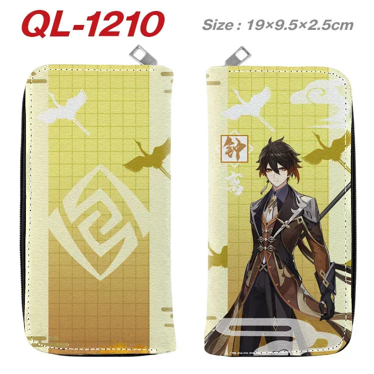 Genshin Impact Anime Cartoon Colourful  Zipper Wallet Portable Long Coin Purse with Card Holder