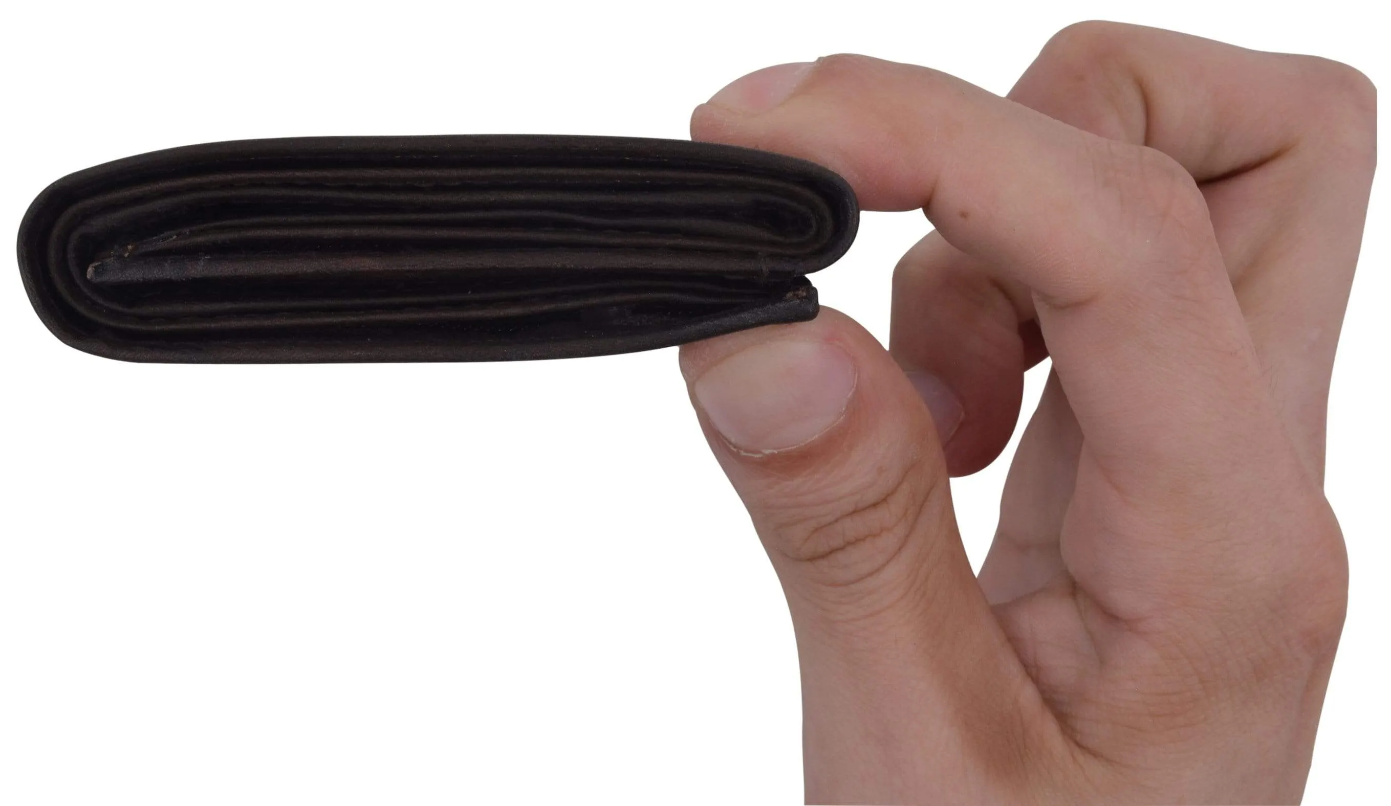 Genuine Cowhide Leather Credit Card Holder with Outside ID Window Trifold Wallet 1355 CF