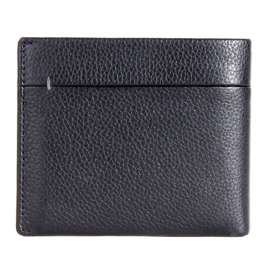 gift set, men leather wallet and elegant pen Slim Wallet/ black -6877