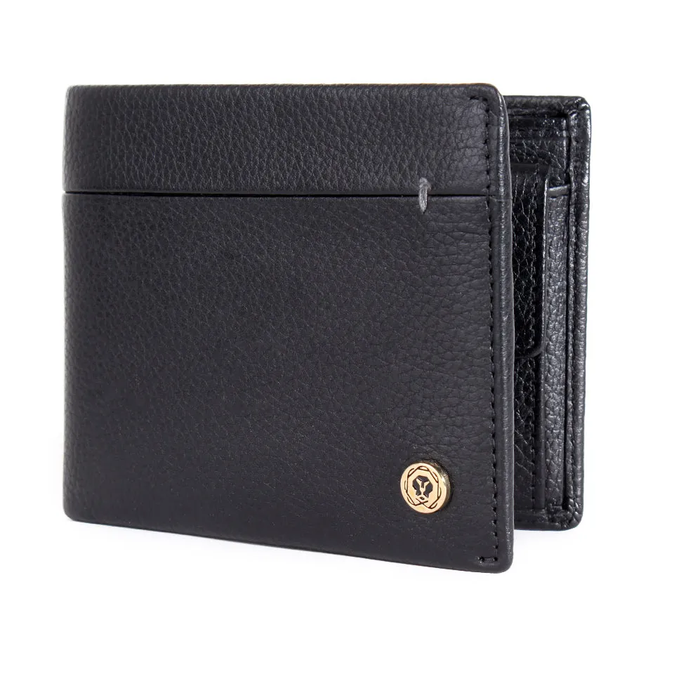 gift set, men leather wallet and elegant pen Slim Wallet/ black -6877