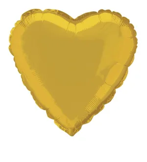 Gold Heart Foil Balloon - 45cm