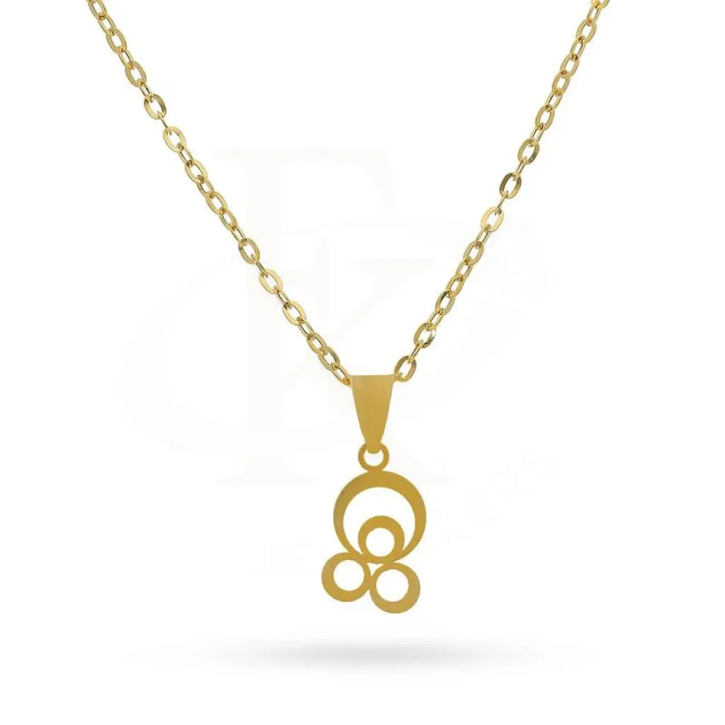 Gold Necklace (Chain with Rings Pendant) 18KT - FKJNKL18K2081
