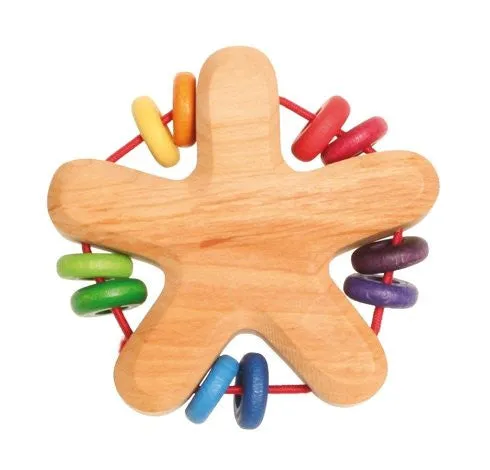 Grimm's Wooden Rainbow Star Rattle