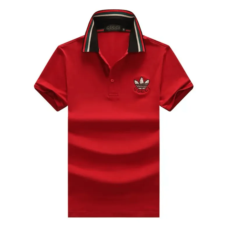 GUC Classic Side crested Logo Striped Collar Polo- Wine