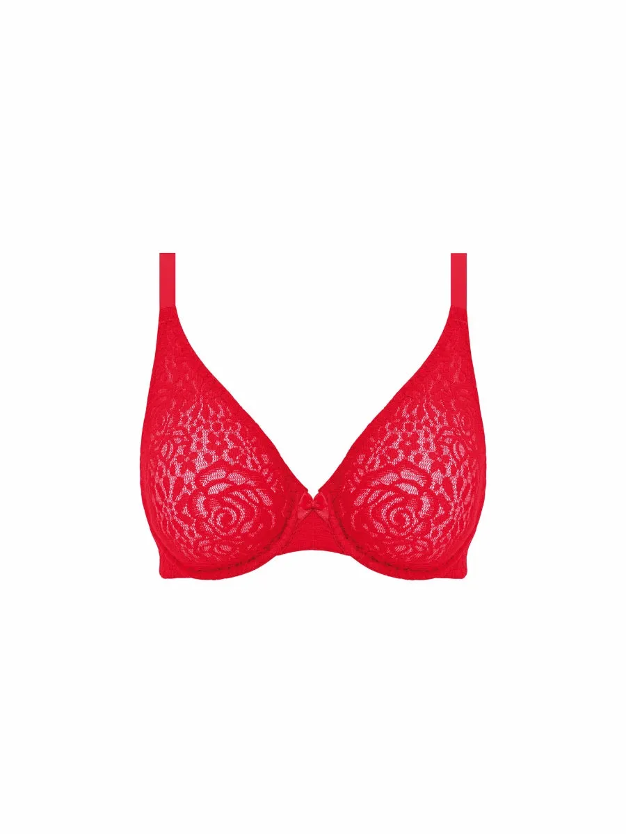 Halo Lace Moulded Bra - Equestrian Red