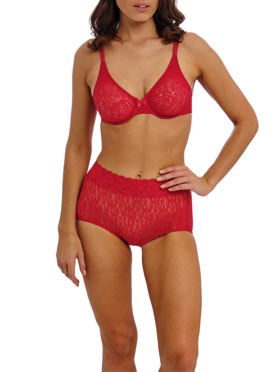 Halo Lace Moulded Bra - Equestrian Red
