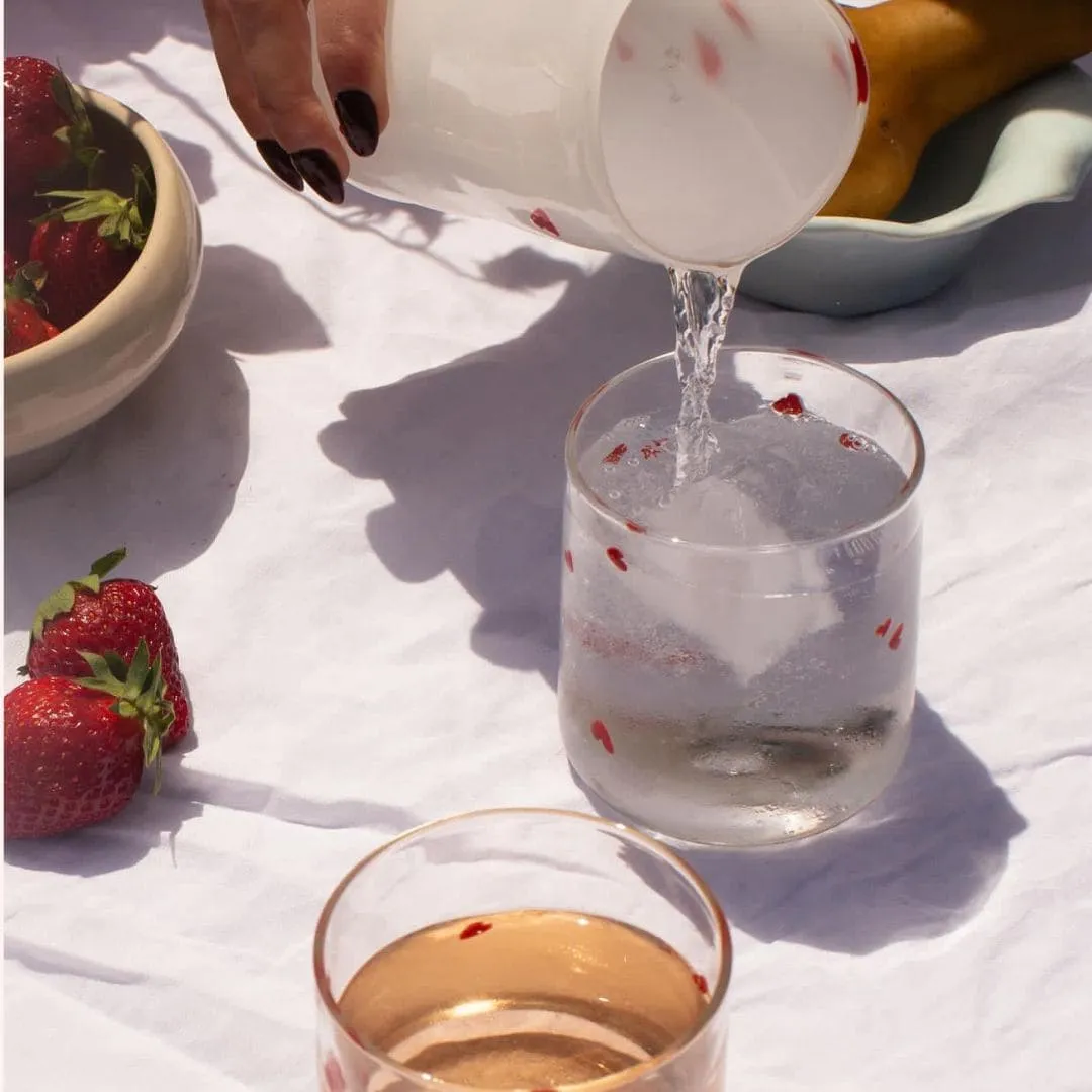 Hearts glass tumbler