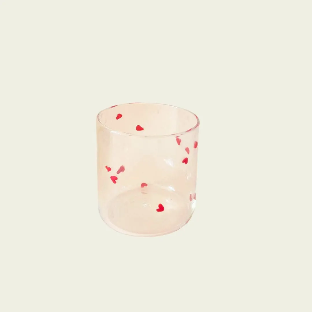 Hearts glass tumbler
