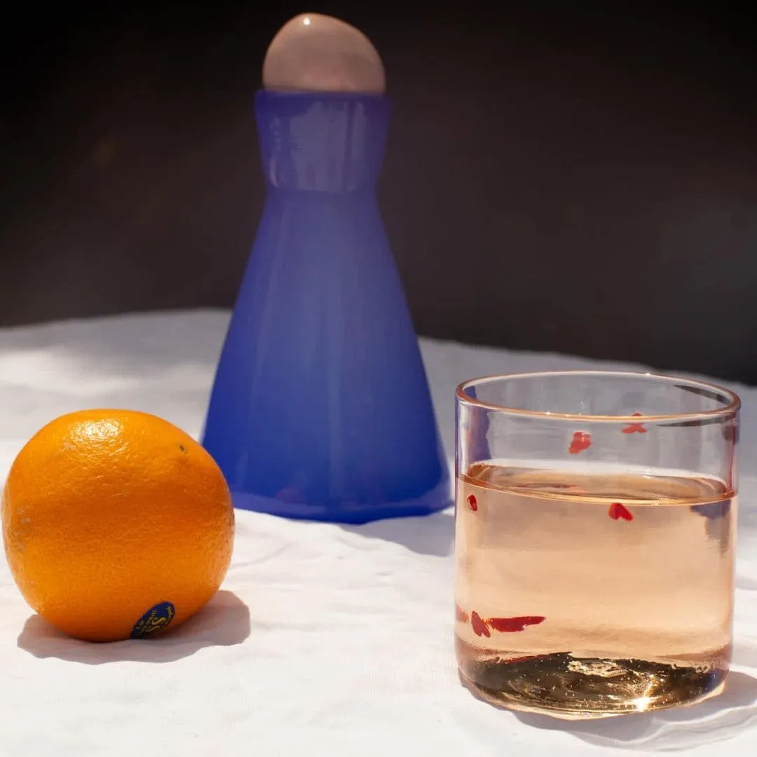 Hearts glass tumbler