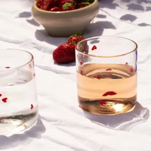 Hearts glass tumbler