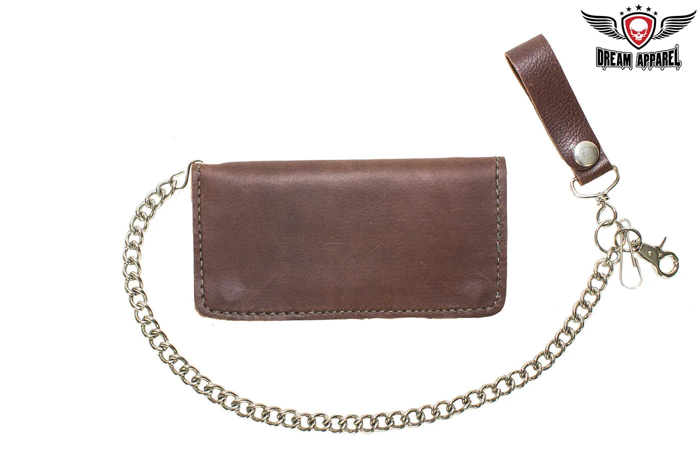 Heavy Duty Dark Brown Leather Chain Wallet