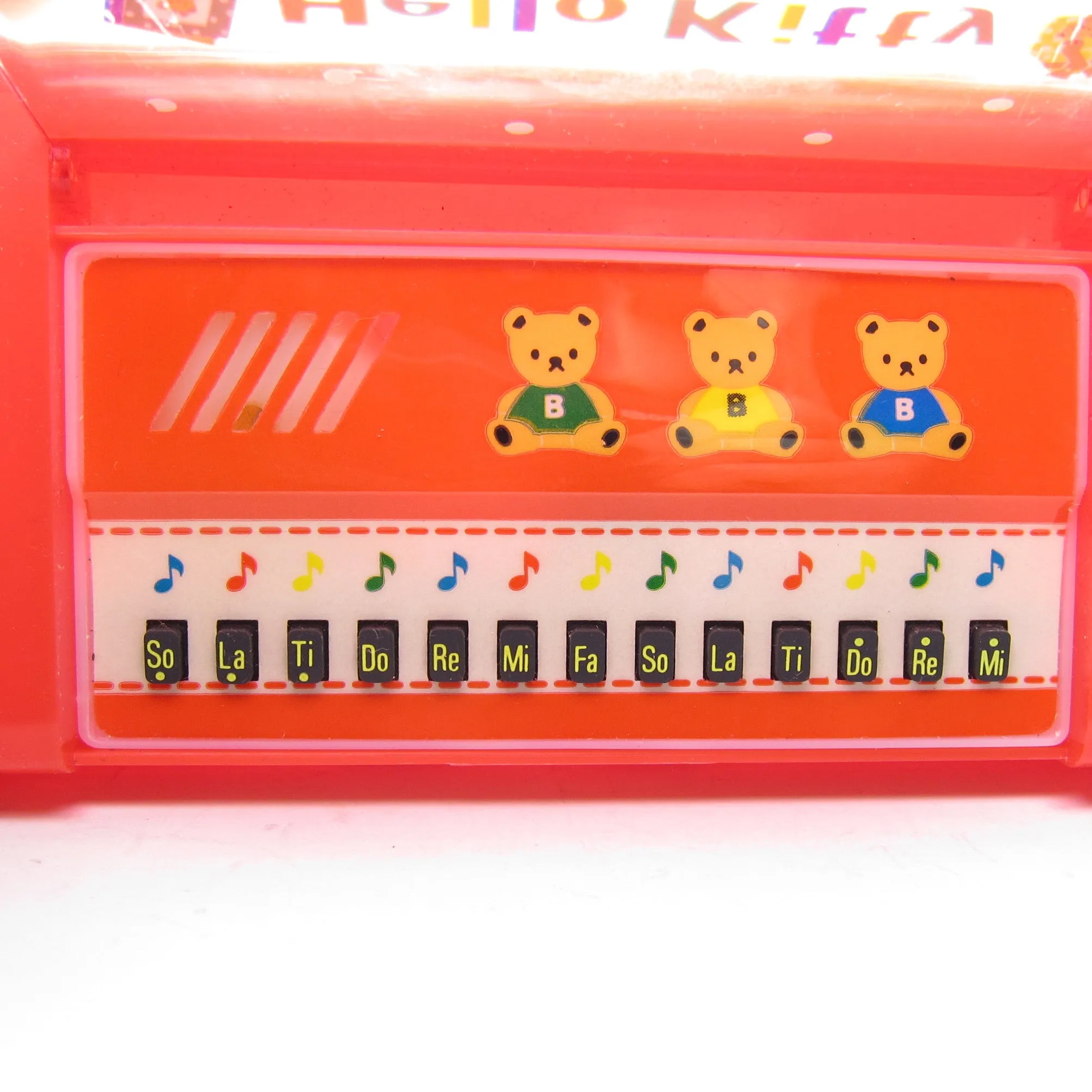 Hello Kitty Pencil Box Case Vintage 1992 with Miniature Piano, Pencil Sharpener