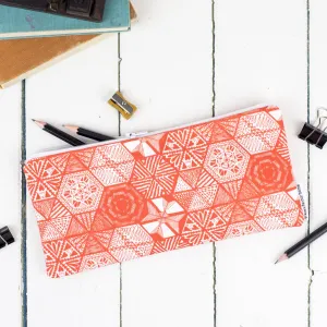 Hexie Doodle Coral Pencil Case