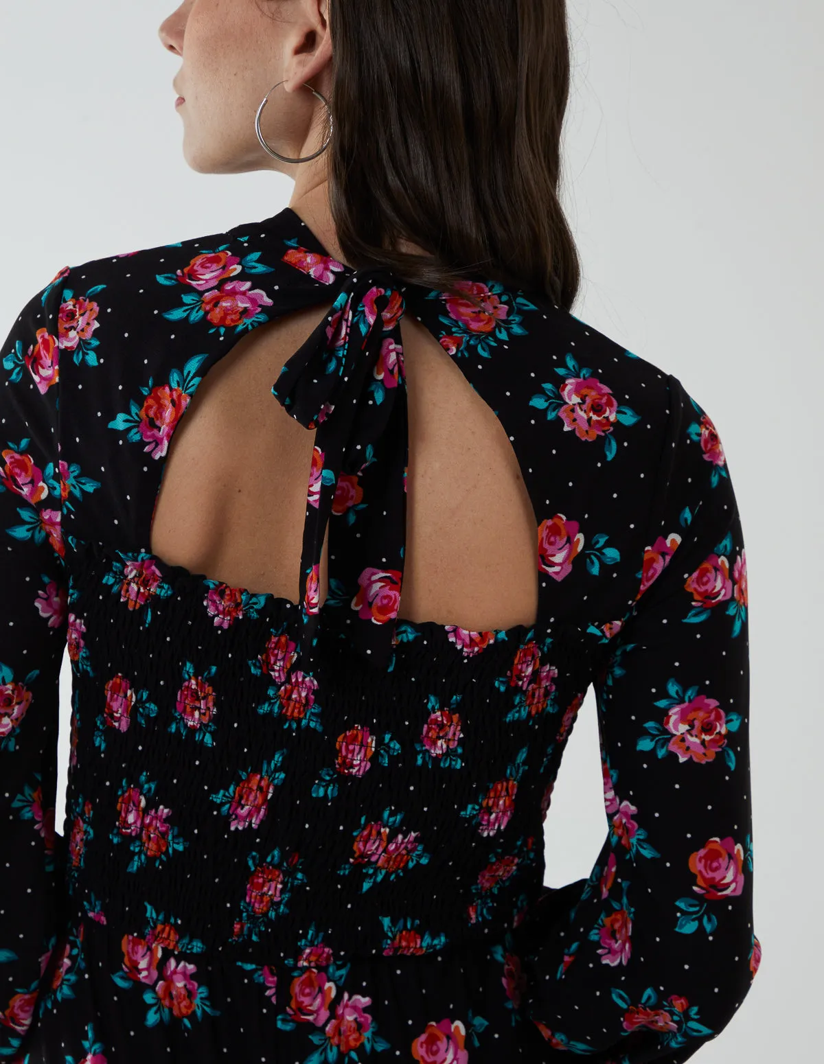 High Neck Tie Back Wide Leg Jumpsuit