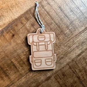 Hiking Backpack Wood Ornament