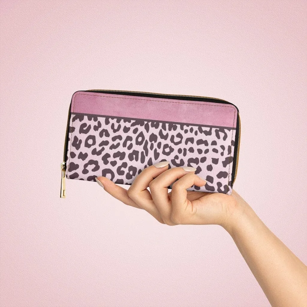 inQue.Style Women's Pink Leopard Zip Wallet