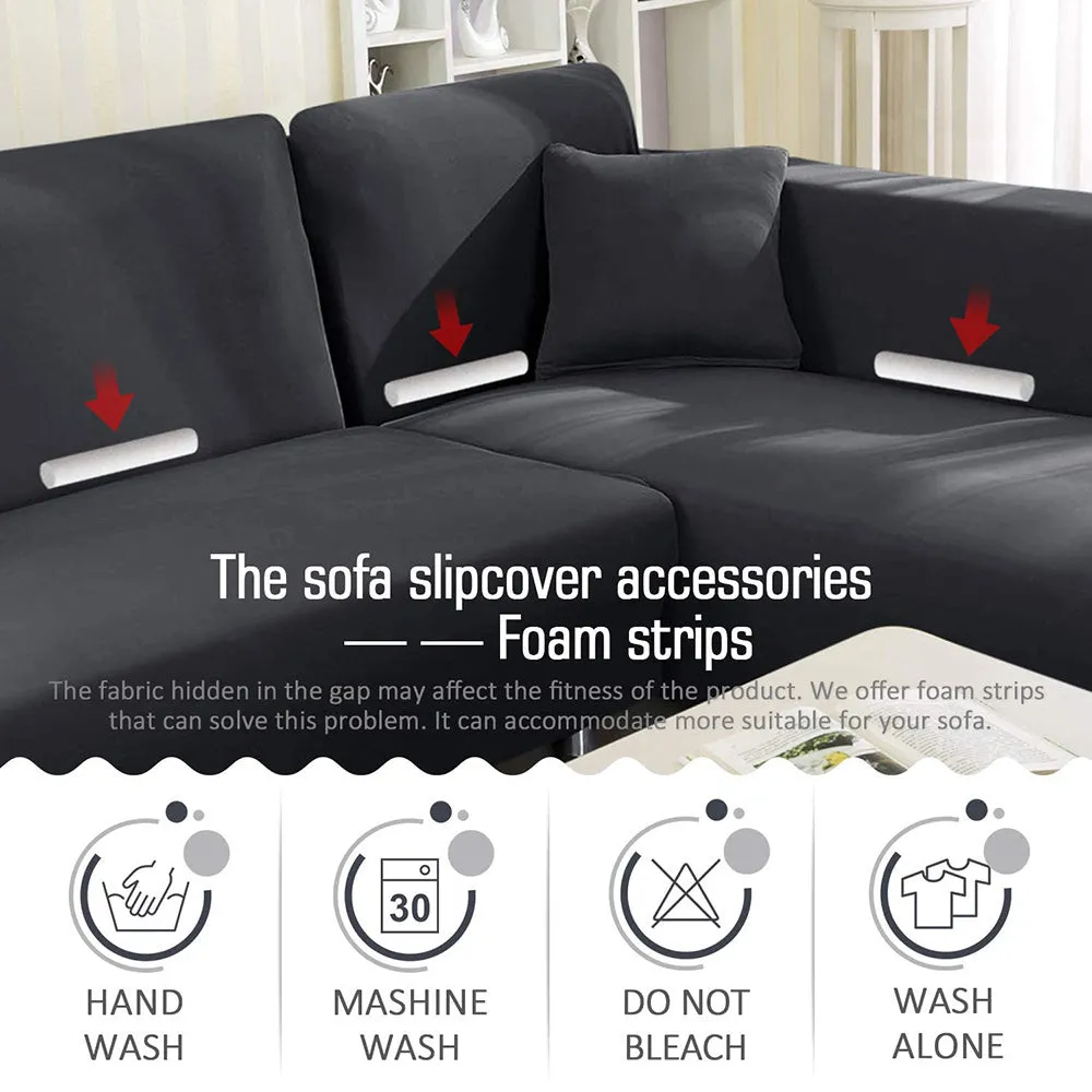 Jacquard Solid Color L-Shaped Sofa Cover (3 Seater 3 Seater)