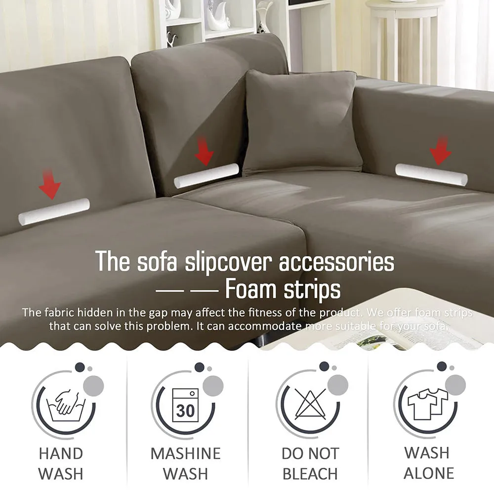 Jacquard Solid Color L-Shaped Sofa Cover (3 Seater 3 Seater)