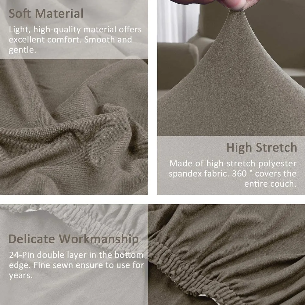 Jacquard Solid Color L-Shaped Sofa Cover (3 Seater 3 Seater)