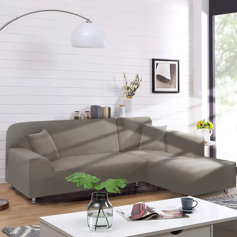 Jacquard Solid Color L-Shaped Sofa Cover (3 Seater 3 Seater)