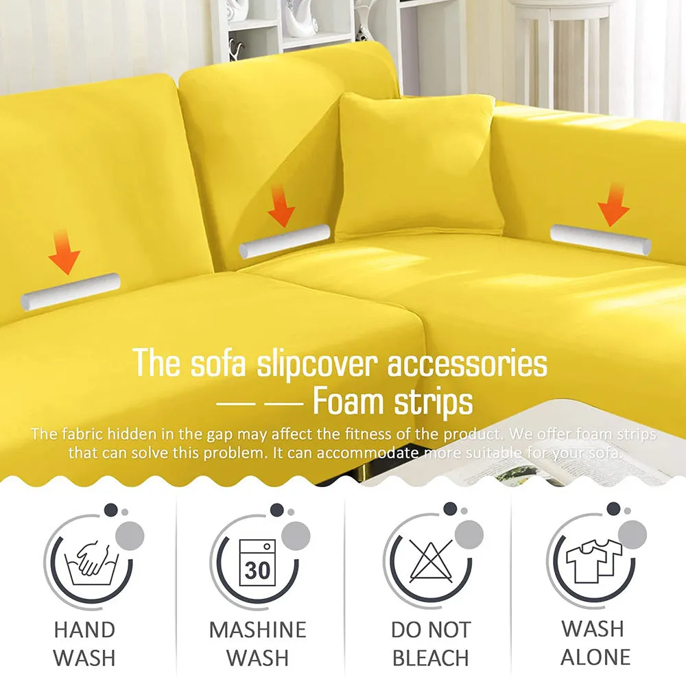 Jacquard Solid Color L-Shaped Sofa Cover (3 Seater 3 Seater)