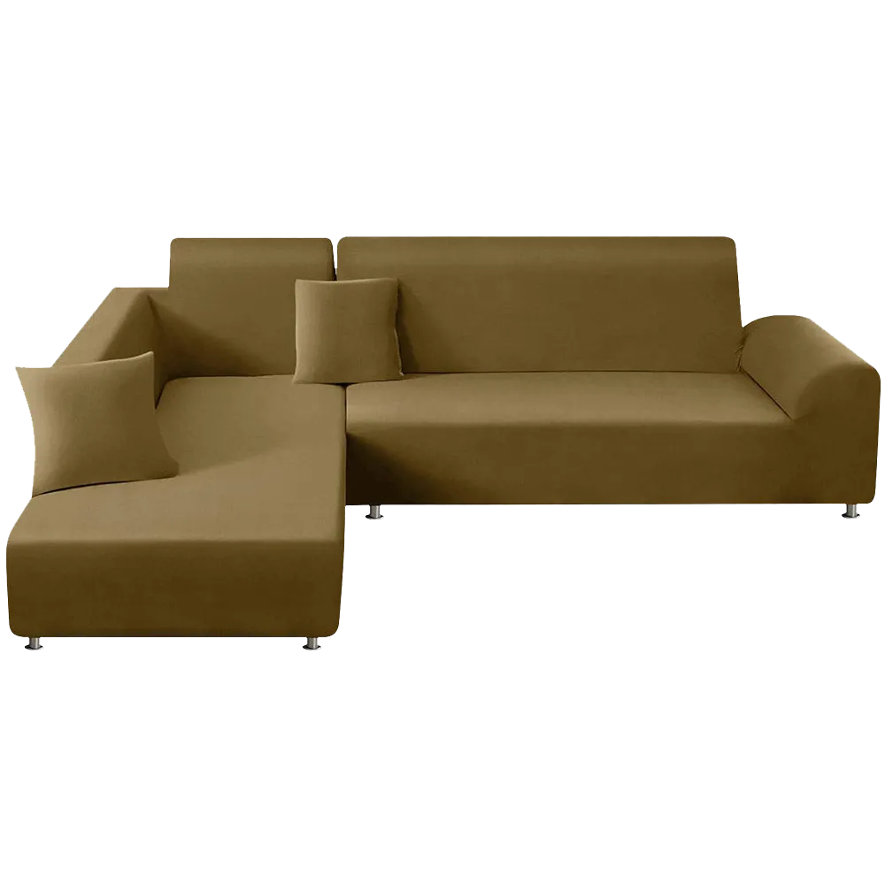 Jacquard Solid Color L-Shaped Sofa Cover (3 Seater 3 Seater)
