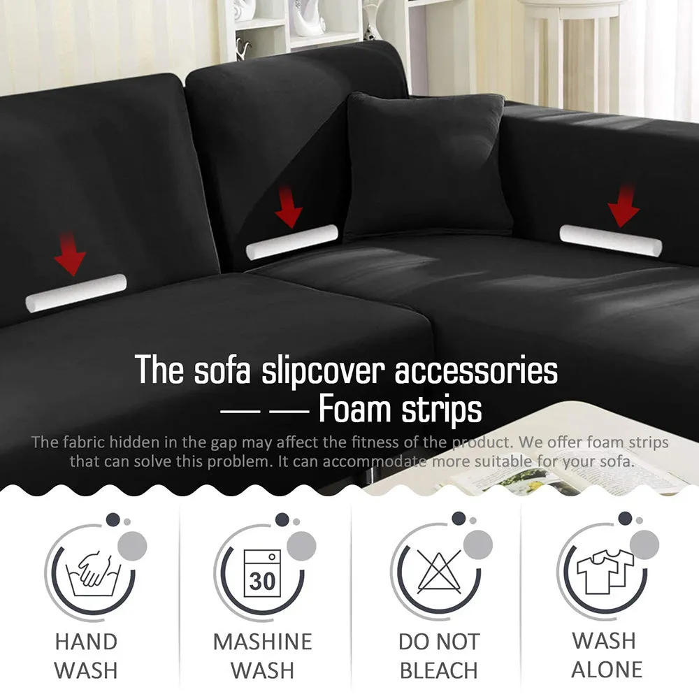 Jacquard Solid Color L-Shaped Sofa Cover (3 Seater 3 Seater)