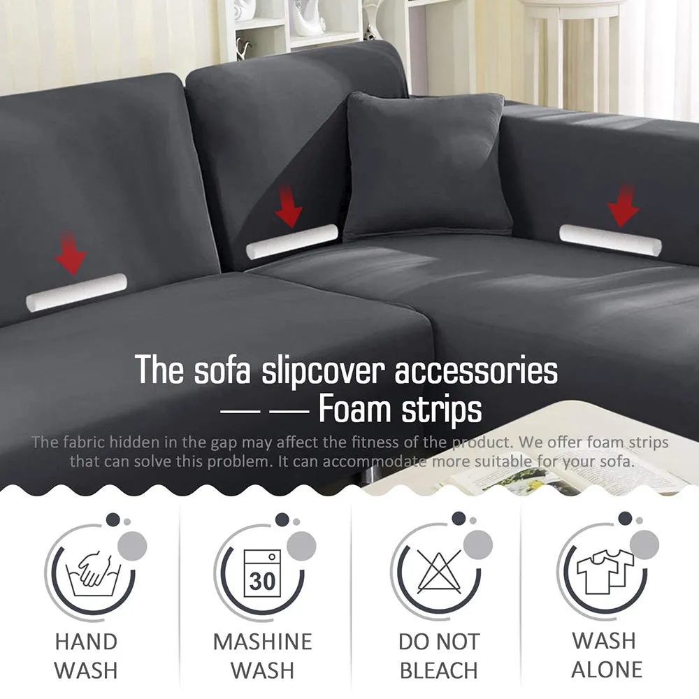 Jacquard Solid Color L-Shaped Sofa Cover (3 Seater 3 Seater)