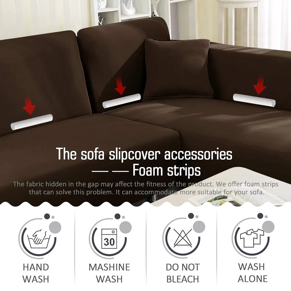 Jacquard Solid Color L-Shaped Sofa Cover (3 Seater 3 Seater)