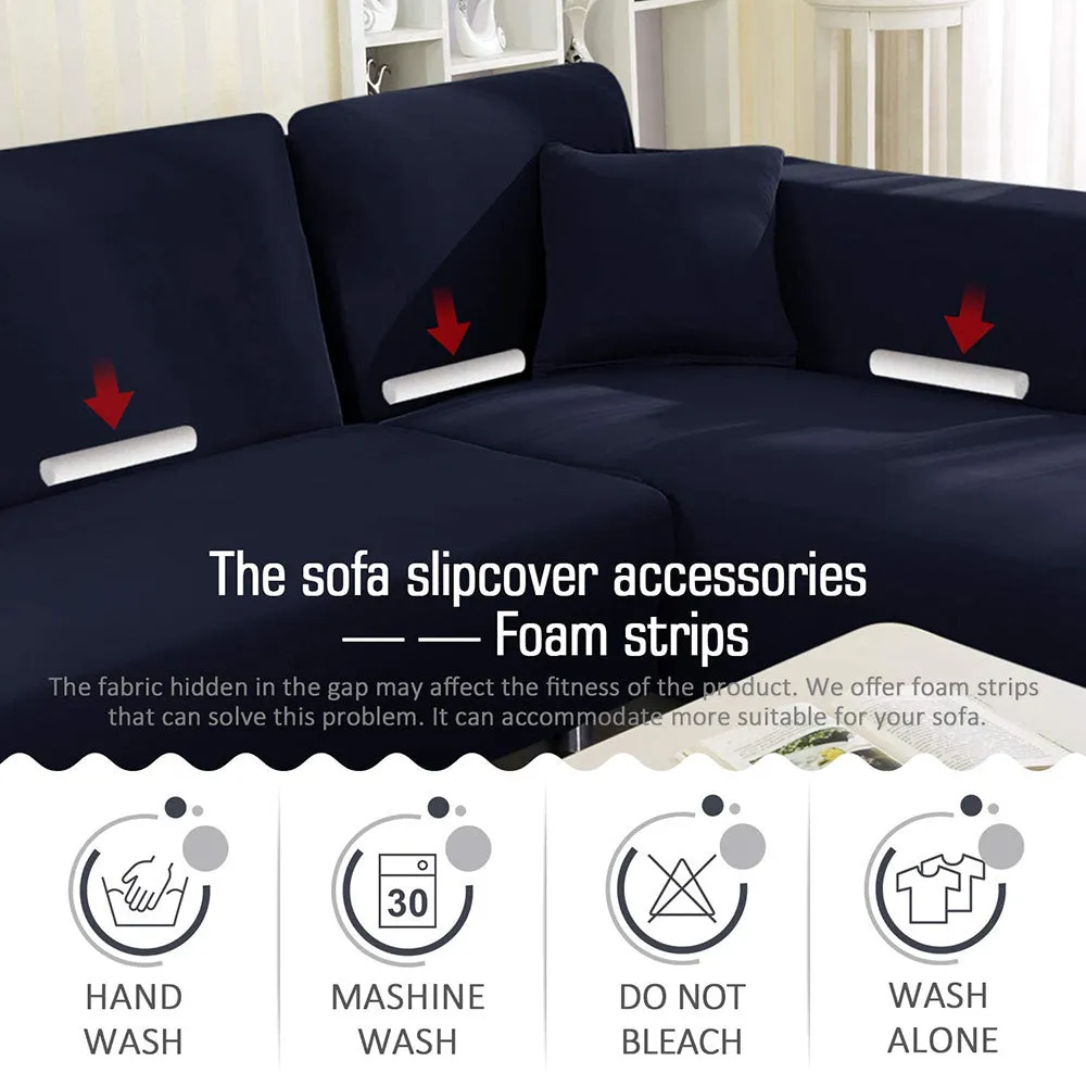 Jacquard Solid Color L-Shaped Sofa Cover (3 Seater 3 Seater)