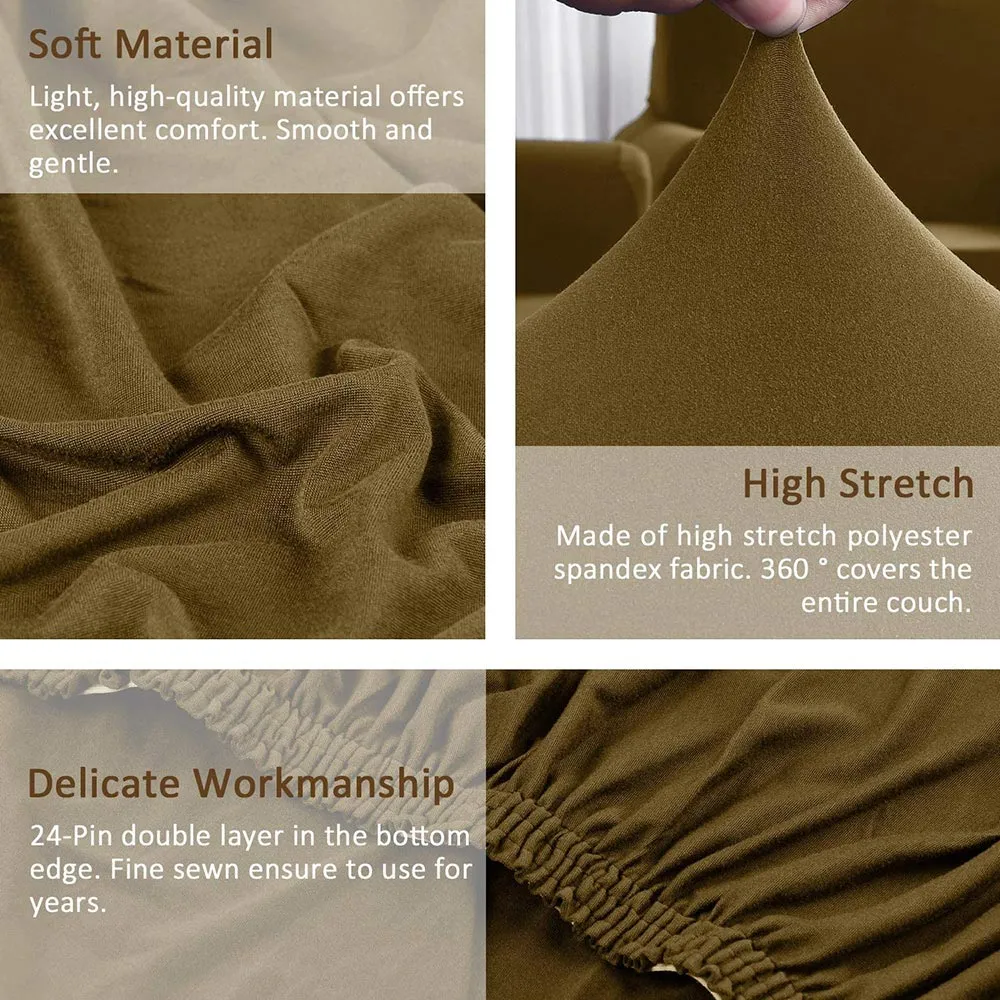 Jacquard Solid Color L-Shaped Sofa Cover (3 Seater 3 Seater)