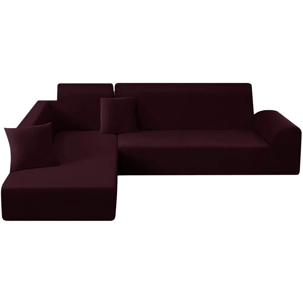 Jacquard Solid Color L-Shaped Sofa Cover (3 Seater 3 Seater)