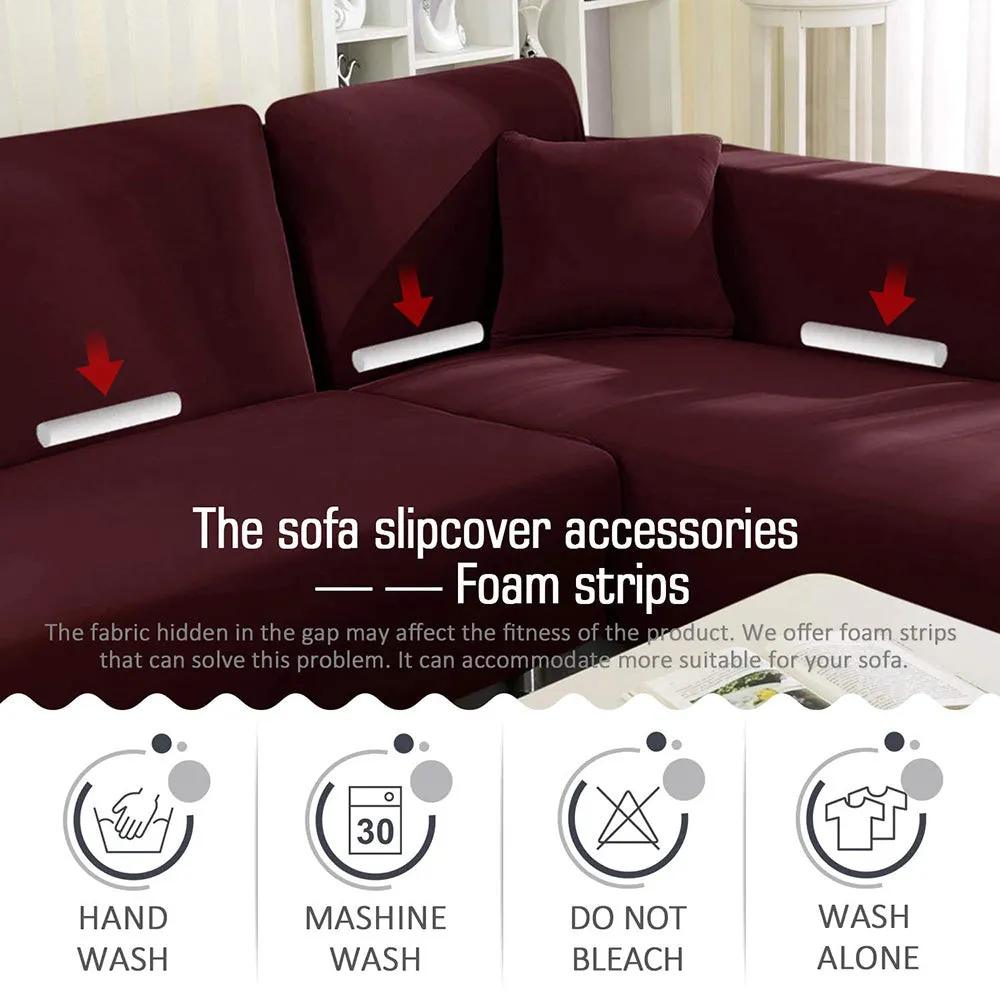 Jacquard Solid Color L-Shaped Sofa Cover (3 Seater 3 Seater)