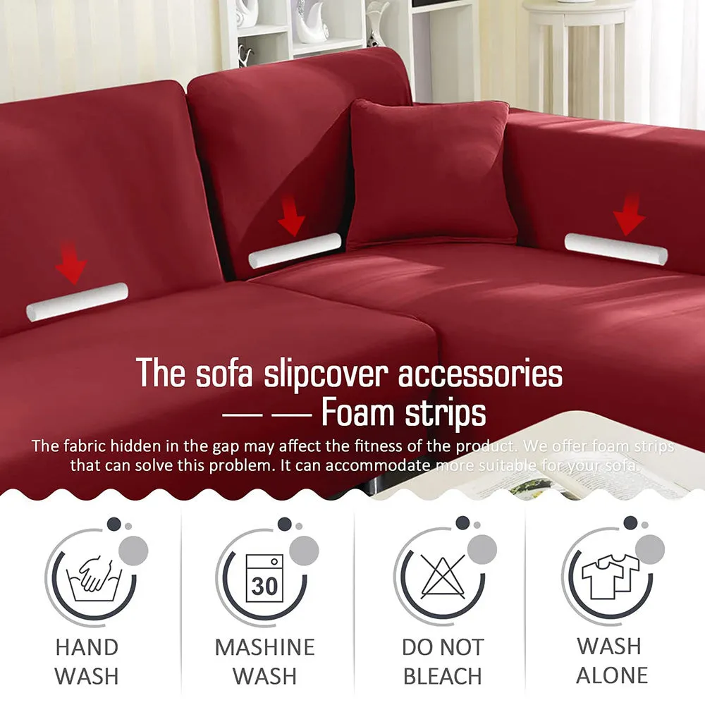 Jacquard Solid Color L-Shaped Sofa Cover (3 Seater 3 Seater)