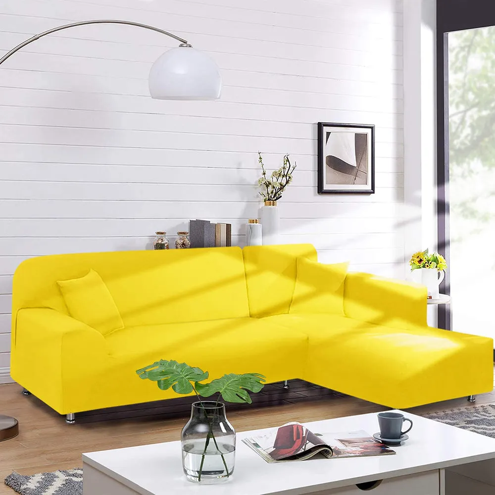 Jacquard Solid Color L-Shaped Sofa Cover (3 Seater 3 Seater)