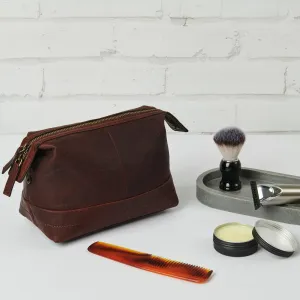 JAMES XLI MICHAEL TOILETRY BAG BROWN
