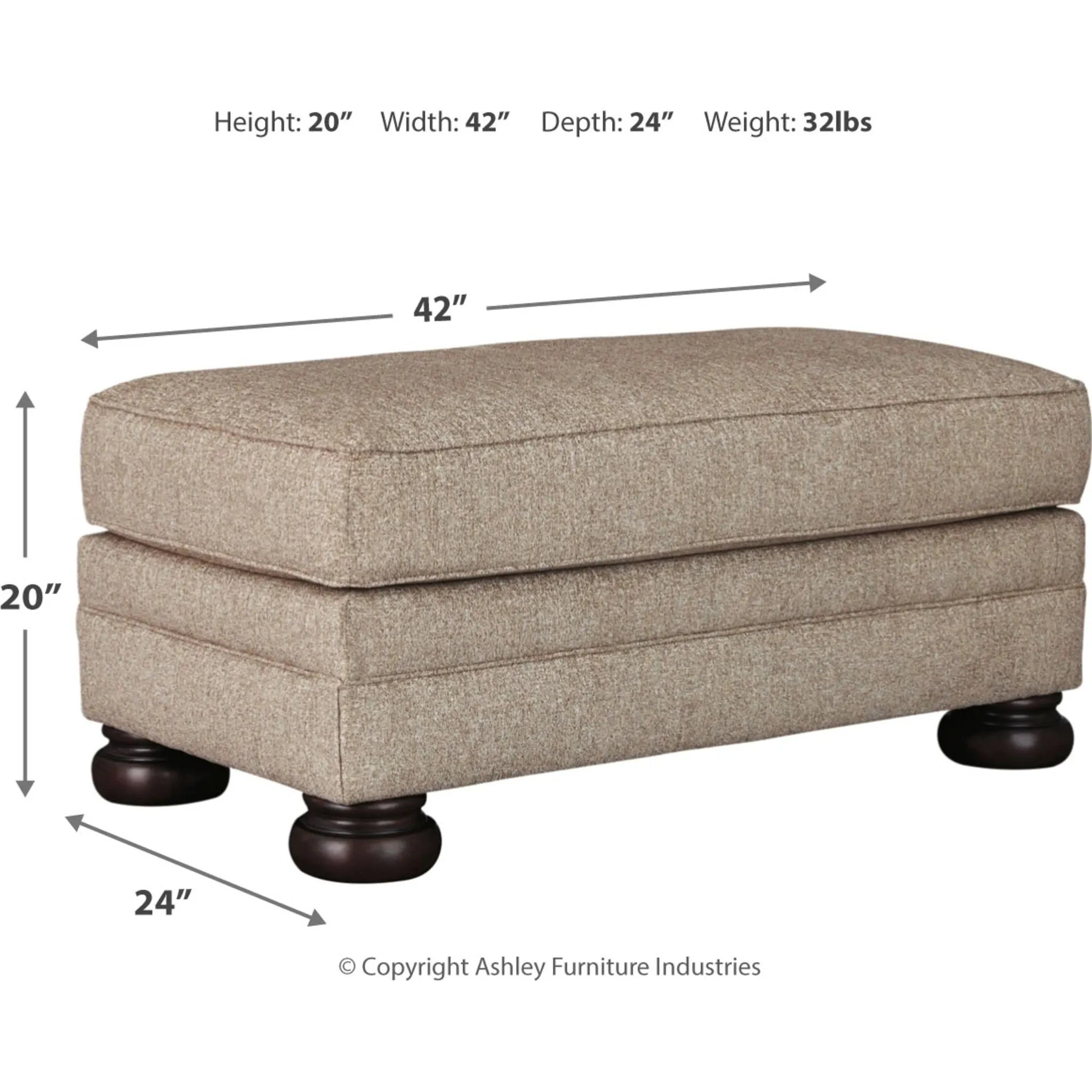 Kananwood Ottoman - Oatmeal