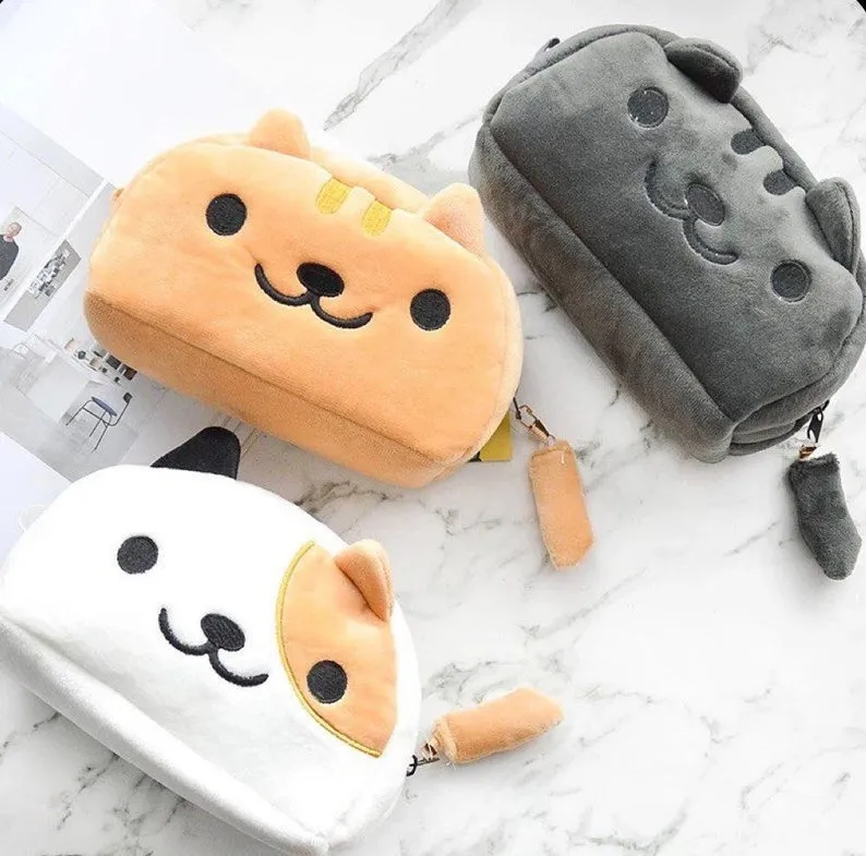 Kawaii Cat Plush Pencil Case
