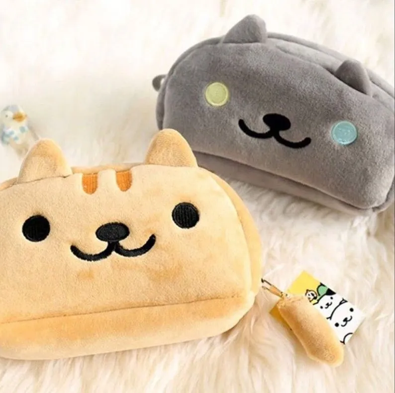 Kawaii Cat Plush Pencil Case