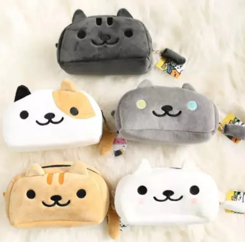 Kawaii Cat Plush Pencil Case