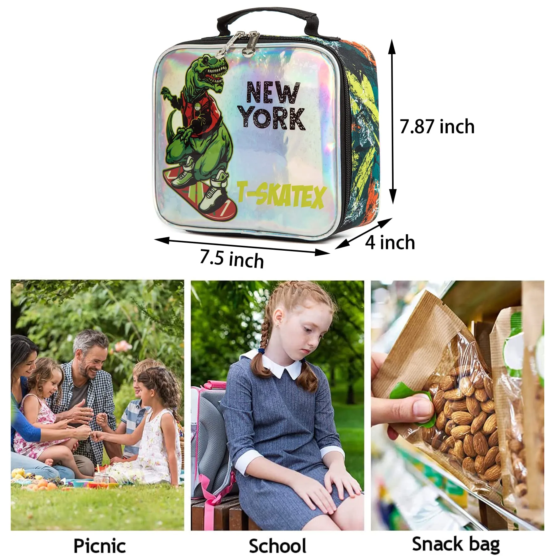 Kids 3pcs School Backpack of Astronaut and Dinosaurs Print