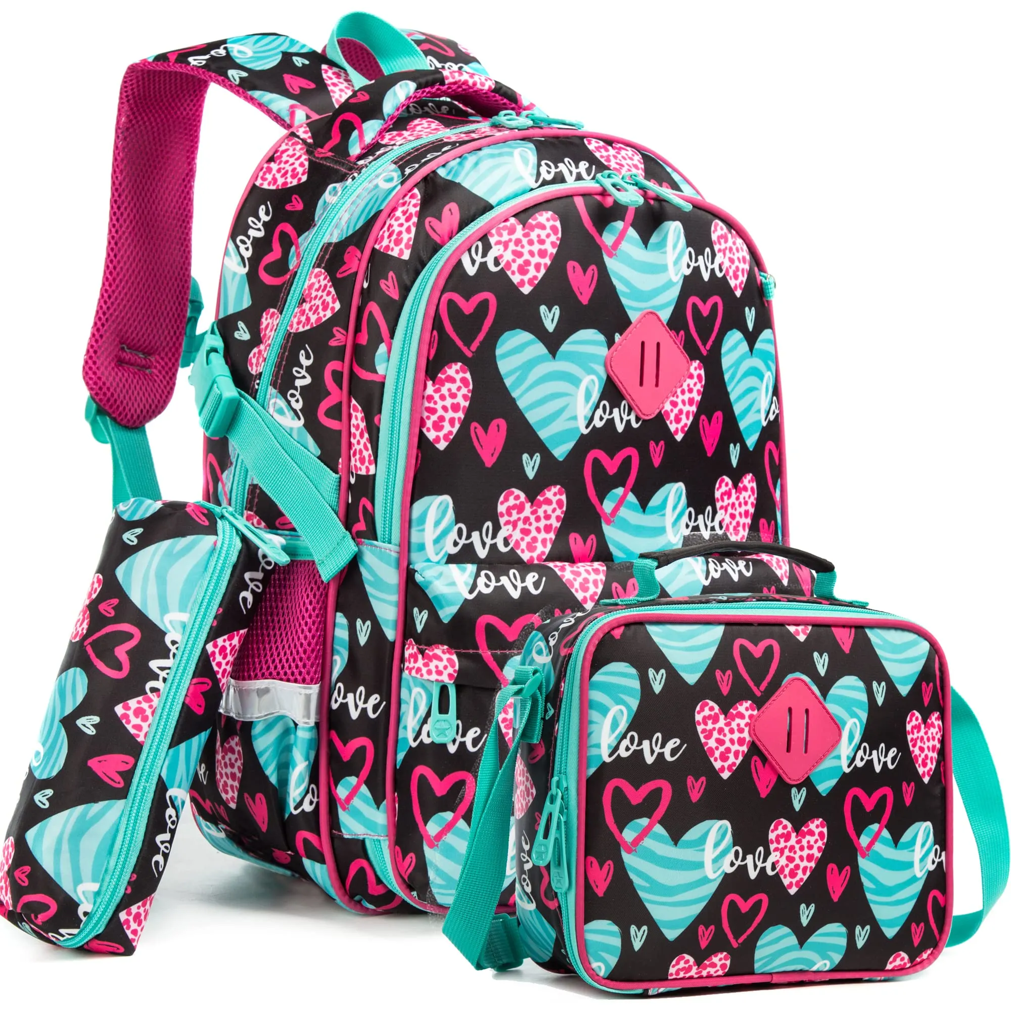 Kids 3pcs School Backpack of Astronaut and Dinosaurs Print