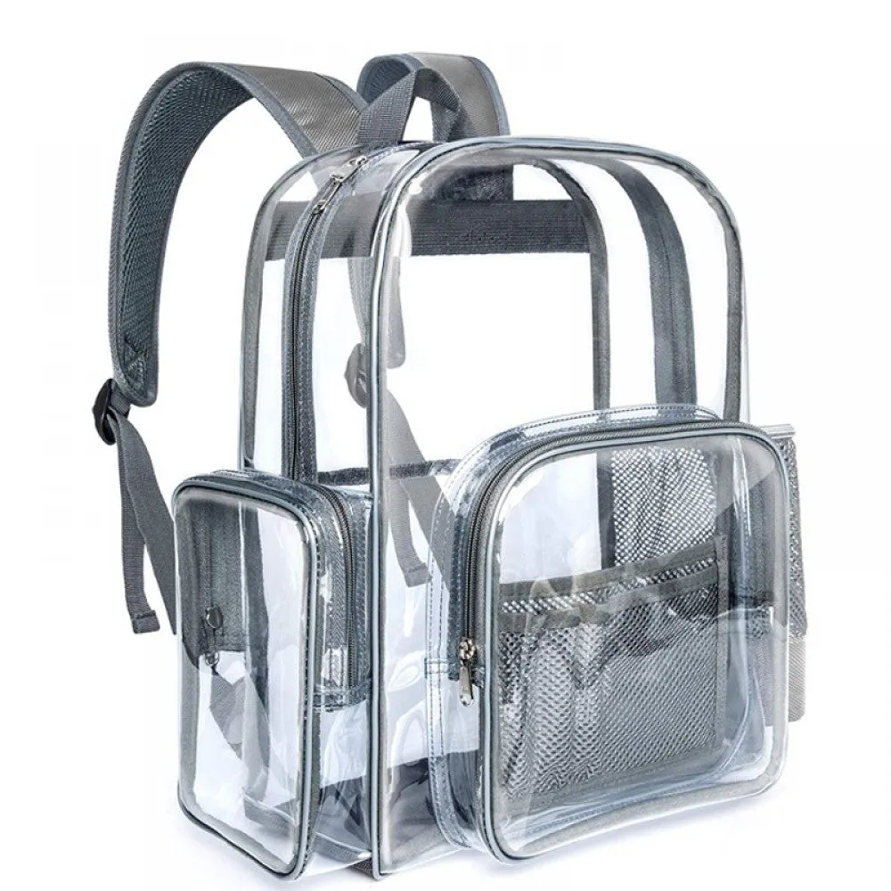 Kids Clear School Backpacks - Black Blue Pink Book Bags For Girls See Through Large Capacity Bag